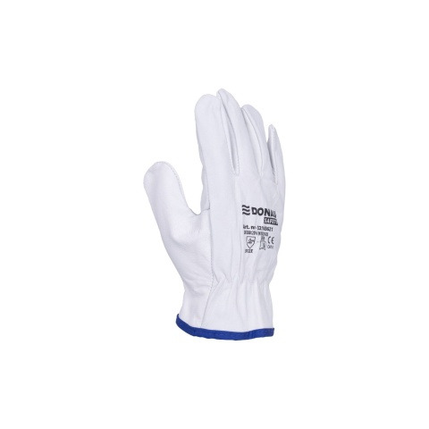 Guanti da lavoro in pelle di capra con polsino elastico bianco Donau Safety conf. 12 pz Tg. 10/XL - 32143621-10